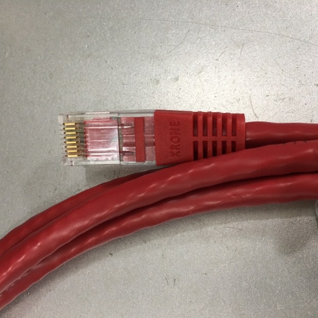 Cáp Mạng Đúc Ethernet Công Nghiệp NC-CAB-DMC030 3M ADC KRONE Cat6 RJ45 UTP 250 MHz Patch Cord Supports 10/100/1000 Ethernet RED For Remote I/O Connection PLC HMI Robots Servos