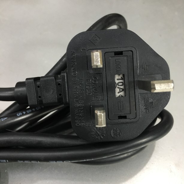 Dây Nguồn UK Plug BS 1363 to C13 or C15 Power Cord LOROM LR-33A LR-03B 2.5M 10A 250V 3x1.0mm² Hàng Tạo Rãnh Chữ U