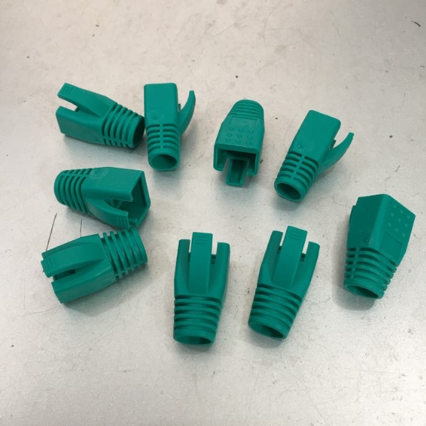 Đầu Bọc Mạng Plug Boot UTP CAT6A/7/8 Boot Color RJ45 Blue GREEN Max Cable OD 7.0 – 8.0mm QTY 100 PCS