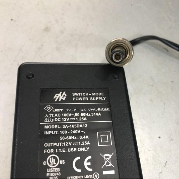 Adapter 12V 1.25A Eng 3A-165DA12 For MOXA UPort 1610-8 USB to 8 Port RS-232 Serial UPort 1650-8 RS-232/422/485 Connector Size Locking 5.5mm x 2.1mm