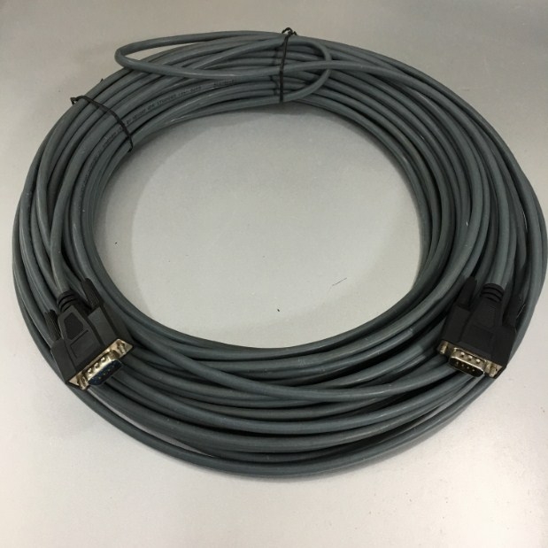 Cáp RS232 Straight Through Nexans LANmark 26AWG 100 Ohm Cable Serial RS232 DB9 Male to Male DTE-DTE For PLC, CNC, Thiết Bị Y Tế, Điện Lực Grey Length 30M