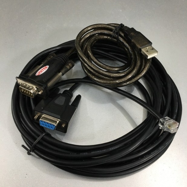 Bộ Combo Cấu Hình Switch Hirschmann Industrial Ethernet Terminal Cable 943 301-001 V.24 interface RS232 RJ11 4Pin 4P4C to DB9 Female Và USB to RS232 Unitek Y-105 Connection With Terminal Software Length 6.8M