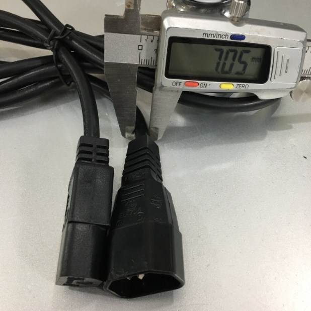 Dây Nguồn Máy Chủ Computer Server Cable Power Cord IEC C13 to C14 CHING CHENG EL-701 EL-705 10A 250V 18AWG 3x1.0mm² For Rack Mount PDU UPS Length 1.8M