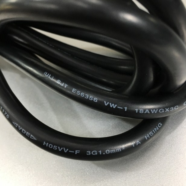 Dây Nguồn Máy Chủ Computer Server Cable Power Cord IEC C13 to C14 TA HSING TA-5 TA-10 10A 250V 18AWG 3x1.0mm² For Rack Mount PDU UPS Length 2.5M