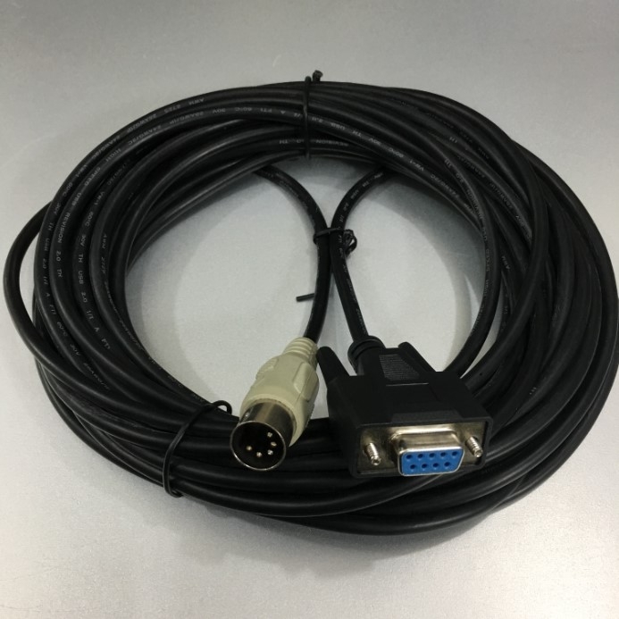 Cáp Truyền Dẫn Dữ Liệu Giữa Cân Và Máy Tính VIBRA SHINKO DENSHI Balance AJ-E AJH-E Series Cable RS232C 5 Pin DIN Male to DB9 Pin Female Length 10M