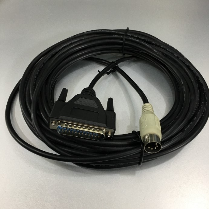 Cáp Truyền Dẫn Dữ Liệu Giữa Cân Và Máy Tính VIBRA SHINKO DENSHI Balance AJ-E AJH-E Series Cable RS232C 5 Pin DIN Male to DB25 Pin Male Length 10M