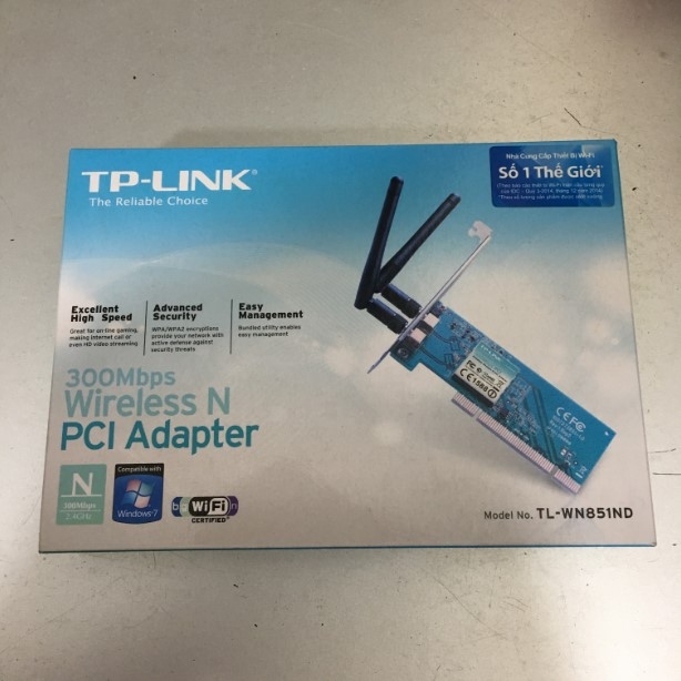 Card Mạng Không Dây TP-LINK TL-WN851ND PCI 4X Tốc Độ 300Mbps