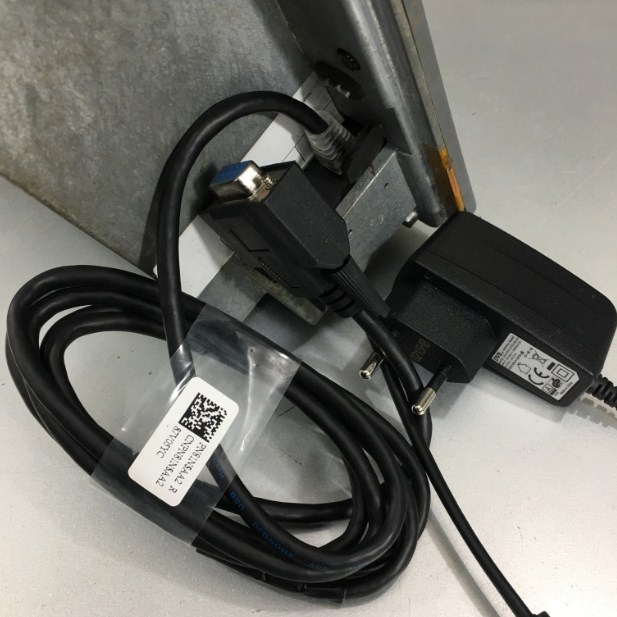 Bộ Cáp Và Sạc Máy Quét Mã Vạch Datalogic 8-0730-54 Serial RS232 Cable Coiled 5V External Power For Datalogic Magellan 2200VS 3200VSi 3300HSi Barcode Scanner Black Length 1.8M
