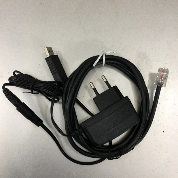 Bộ Cáp Và Sạc Máy Quét Mã Vạch Honeywell 46-46640 USB Coiled 5V External Power Cable USB to RJ50 10P10C For Honeywell Horizon MS7600 MS7625 Black Length 1.8M