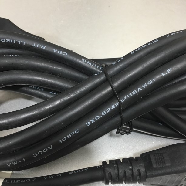 Dây Nguồn NEMA 6-15P to C13 AC Power Cord VOLEX VS205S V1625 10A 250V 18AWG 3x0.824mm² Length 2.5M