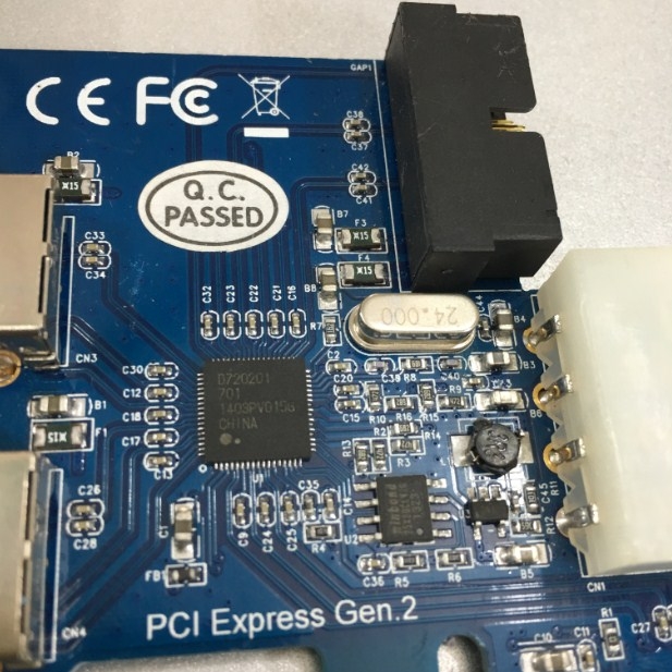 Card PCI Express to 2 Port USB3.0 Super Speed 5Gbps KCC-REI-SRT-ECU32D-R2 Chíp NEC D720201-701 For Computer Desktop MT