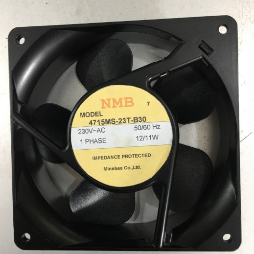 Quạt Làm Mát Thoát Khí NMB 4715MS-23T-B30 IMPEDANCE PROTECTED FAN 119x119x38mm 1 PHASE 230VAC 12/11W 2400/2600RPM Speed Rating