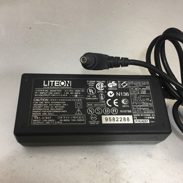 Adapte 19V 3.16A LITEON PA-1600-01 Connector Size 5.5mm x 2.5mm