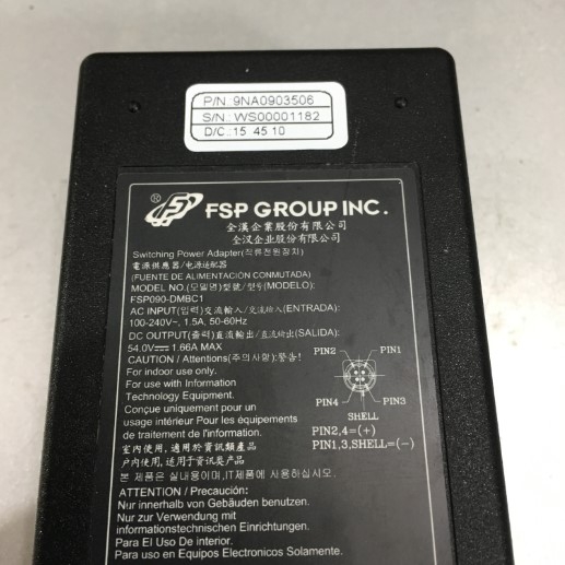 Adapter 54V 1.66A 90W Original FSP Group Inc FSP090-DMBC1 For Cisco SG300-10 10 Port Gigabit Managed Switch Connector Size 4PIN Mini Din 10mm