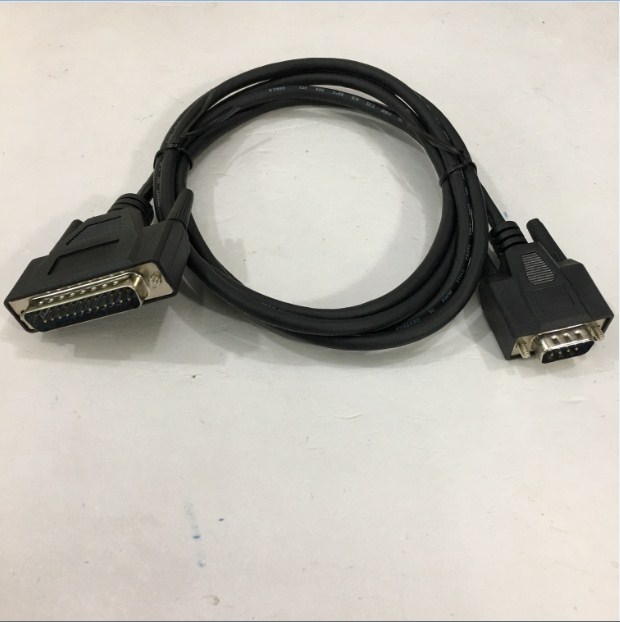 Cáp Máy In Tem Nhãn Công Nghiệp Zebra ZT620 HONTRON E246588 Style 20276 RS232 DB9 Male to DB25 Male Cable PVC Black Length 1.8M