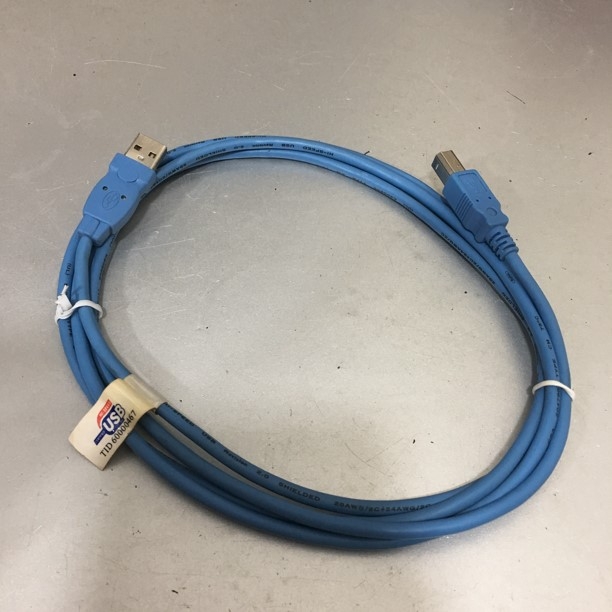 Cáp Máy In Cổng USB 2.0 Printer Cable Type A Male to Type B Male Shielding Transparent Cable E305668 28AWG Blue  Length 1.8M
