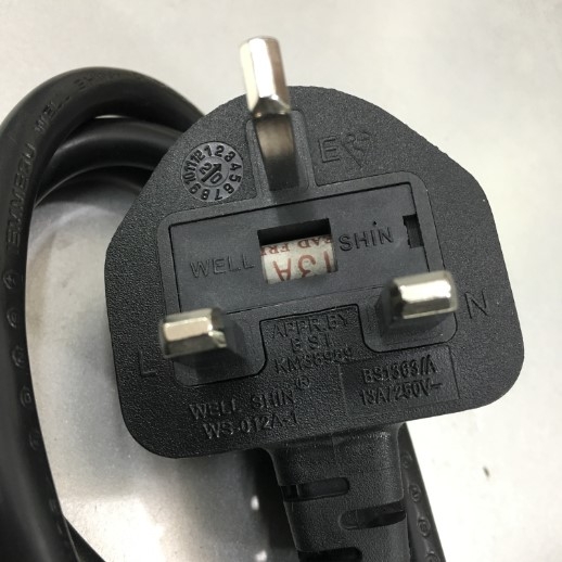Dây Nguồn Cisco CAB-ACU-UK WELL SHIN Power Cord BS1363A To C13 10A 250V H05VV-F3G x 1.0mm² For Thiết Bị Mạng Cisco Juniper Switch Và Máy Chủ LENOVO IBM HP DELL Black Length 2M