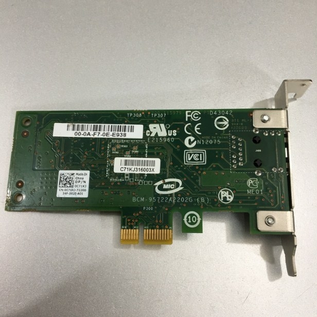 Card Mạng Dell Broadcom BCM5722KFB1G 10/100/1000 Small Form SFF PCI-E NIC Card Network