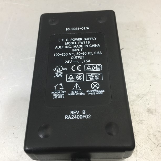 Adapter 24V 0.75A 18W ITE PW118 90-9081-01 Connector Size 5.5mm x 2.5mm