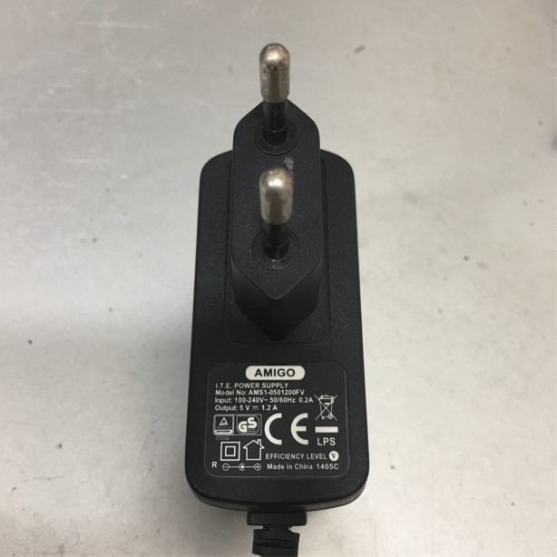 Adapter 5V 1.2A AMIGO AMS1-0501200FV Power Supply Connector Size 5.5mm x 2.1mm