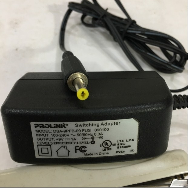 Adapter Original PROLiNK 9V 1A 9WDSA-9PFB-09 For Đồng Hồ Đo Kiểm Tra Trở Kháng Hioki 3540 MΩ Hitester Connector Size 5.5mm x 2.1mm