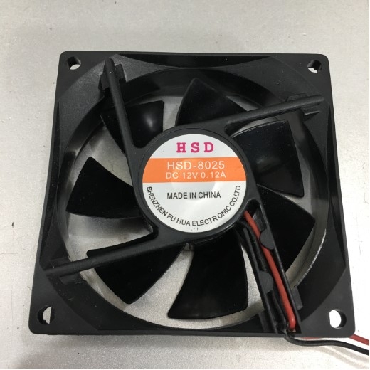 Quạt Làm Mát Thoát Khí Fan HSD-8025 Cooler 80x80x25mm DC 12V 0.12A Connector 2Pin