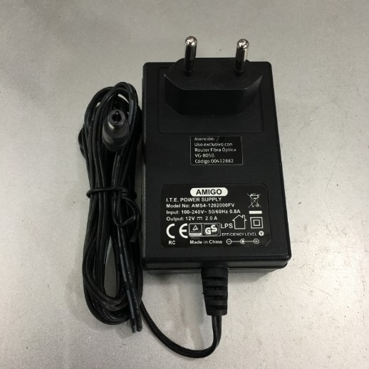 Adapter 12V 2A AMIGO AMS4-1202000FV Connector Size 5.5mm x 2.5mm For Ruckus Wireless ZoneFlex R610 R700 R710 R720 ZoneDirector 1200