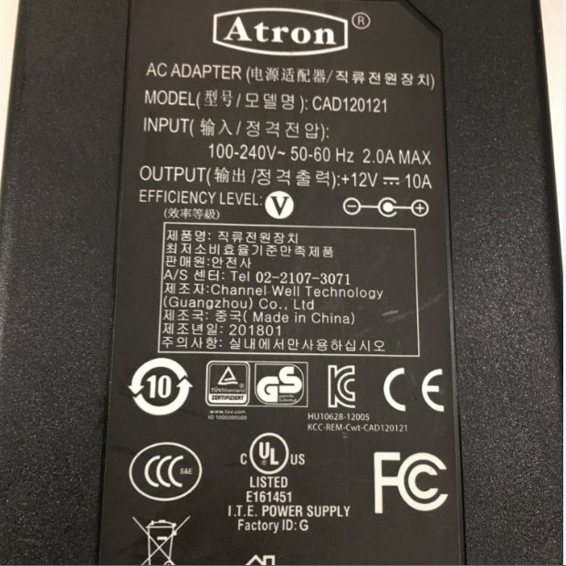 Adapter 12V 10A 120W Power Supply ATRON Connector Size 4 Pin 10mm Mini Din For QNAP TS-409, TS-412 Turbo NAS, TS-653B, DS410