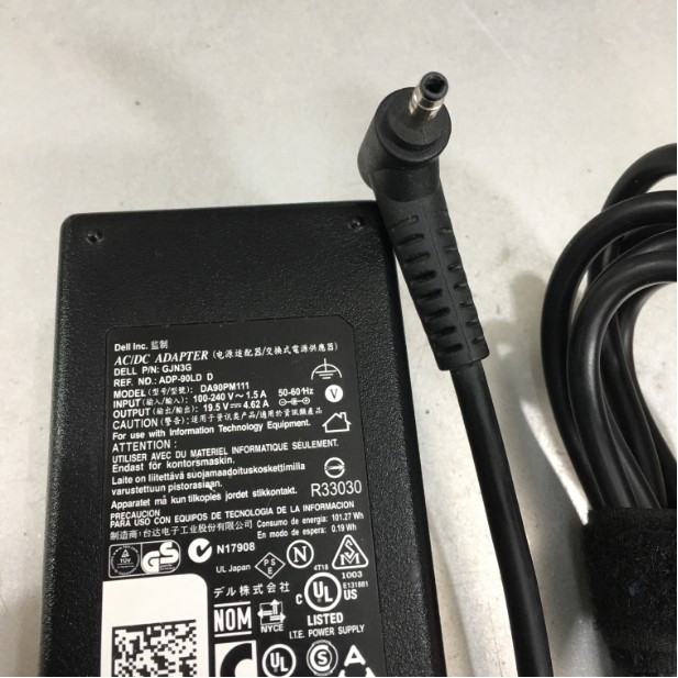 Adapter 19.5V 4.62A 90W Dell GJN3G For Dell Vostro 14-5480 14-5470 Connector Size 4.0mm x 1.7mm