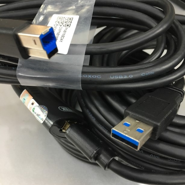 Cáp Tín Hiệu USB 3.0 12M Aluminium Extension Cable With Power Adapter 5V 2A USB 3.0 Type A to B Male SuperSpeed UNITEK Y-3004 For Industrial Camera AVer CAM Video Room Logitech Group Video