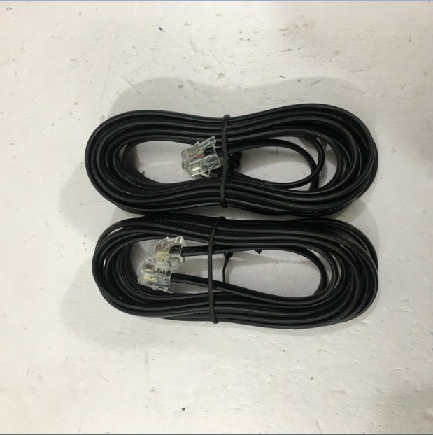 Dây Nhẩy Điện Thoại Bàn Ip Phone Cisco RJ11 6P4C to RJ11 6P4C 28 AWG 4 Wire Interconnect Telephone Straight through Cable Flat Black Length 2M