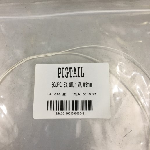 Đuôi Heo Sợi Quang SC/PC Fiber Pigtail SM 9/125µm 0.9mm LSOH 1.5M White