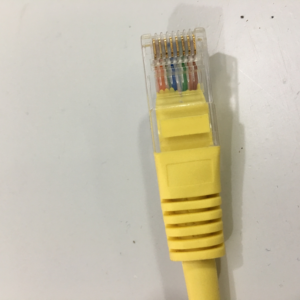 Dây Nhẩy Cat5e UTP PVC CM Ethernet Network Patch Straight Through Cable Yellow Length 13Cm