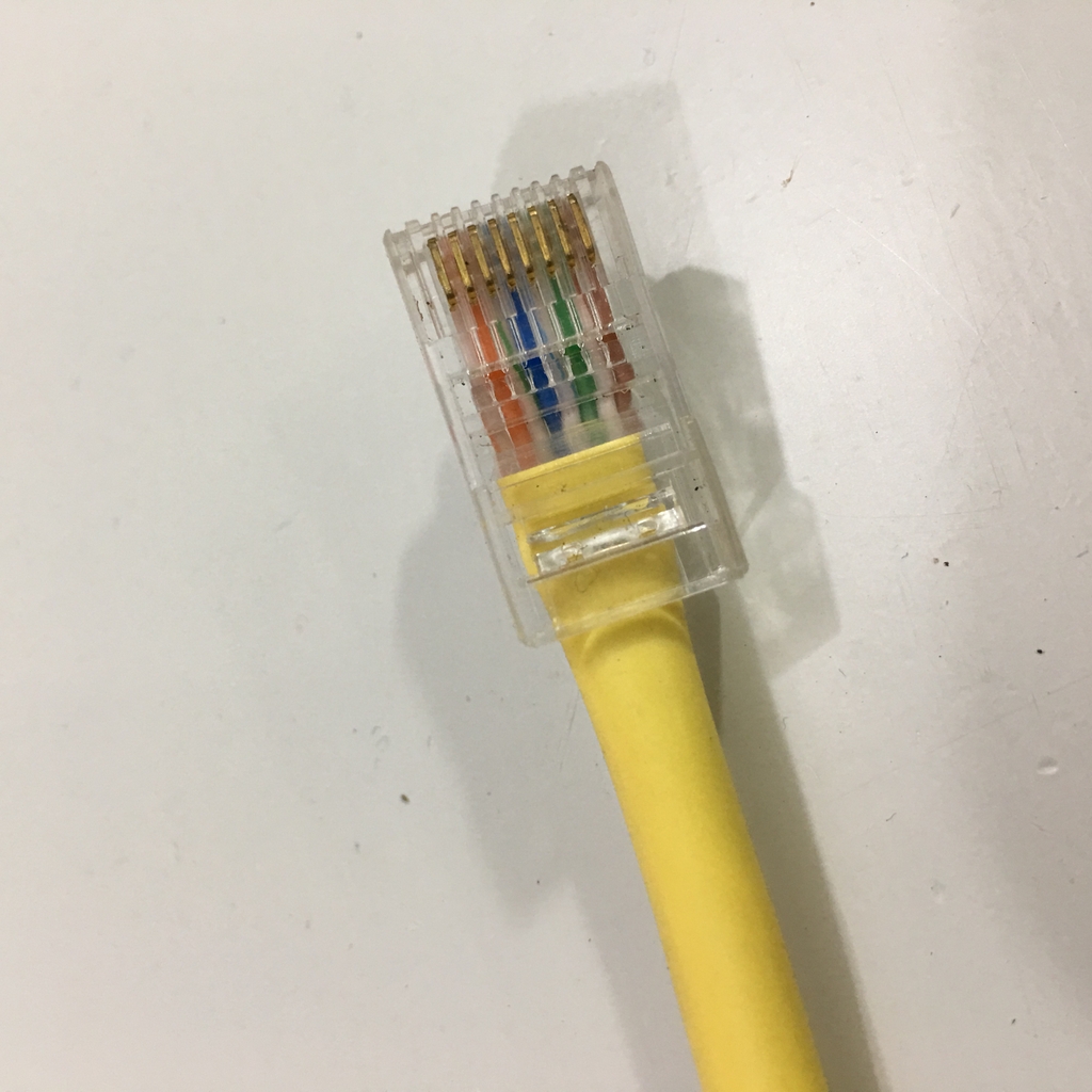 Dây Nhẩy Cat5e UTP PVC CM Ethernet Network Patch Straight Through Cable Yellow Length 13Cm