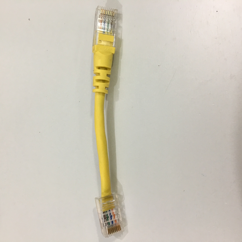 Dây Nhẩy EJE Data Cat5e UTP PVC Ethernet Network Patch Straight Through Cable Yellow Length 10Cm