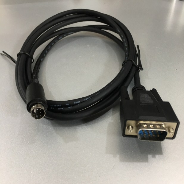 Cáp Điều Khiển Chât Lượng Cao PLC Programming Mitsubishi GT01-C10R4-8P RS422 FX Mini Din 8 pin Male to RS232 DB9 Male and GOT1000 HMIs GT11 GT15 RS422 Black Length 1.8M