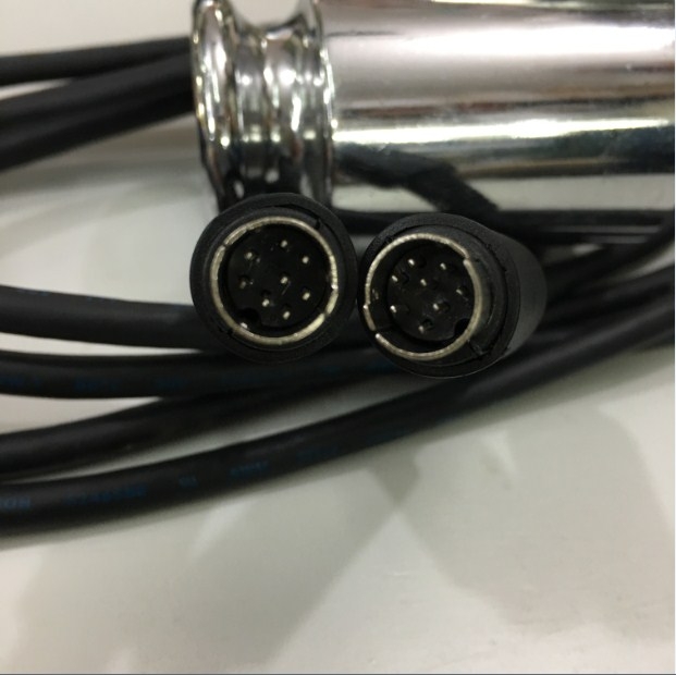 Cáp Lập Trình FX-20P-CADP Cable Mini Din 8Pin to Mini Din 8Pin Straight Through For Mitsubishi PLC FX0/FX2n/FX1n Black Length 1M