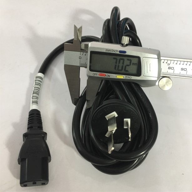 Dây Nguồn 3 Chân Dẹt Tam Giác Có Tiếp Địa Chính Hãng I-Sheng SP-502B IS-14 AC Power Cord Australia & China GB2099 to C13 10A 250V 18AWG 3x1.0mm² OD 7.0mm Length 2.4M