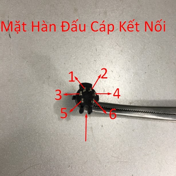 Rắc Hàn Cáp 6 Pin Mini Din Male Connector For PLC Program Black Rắc Mạ Nickel