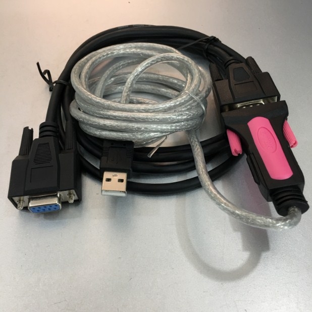 Bộ Combo Cáp Lập Trình 1747-CP3 And 1756-CP3 Allen Bradley AB SLC 5/03 5/04 5/05 Series PLC Programming Cable For SLC500 And Micrologix1400 Và USB to RS232 Z-TEK ZE533A