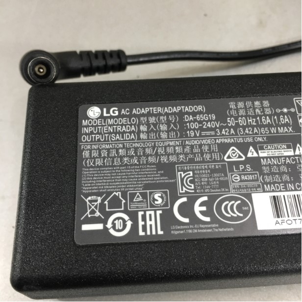 Adapter 19V 3.42A 65W LG DA-65G19 For LG HD TV LED LCD HDTV Connector Size 6.5mm x 4.4mm