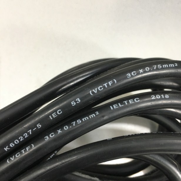 Dây Nguồn SHIN SUNG SC-7S European Schuko Power Cord CEE 7/7 to IEC320 C13 10A 250V 3x0.75mm² H05VV-F Cable OD 6.7mm Length 3M For Tủ Điện Công Nghiệp