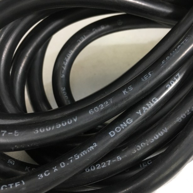 Dây Nguồn DONG YANG DYP-G10B HH01080-16011A European Schuko Power Cord CEE 7/7 to IEC320 C13 10A 250V 3x0.75mm² Length 5M