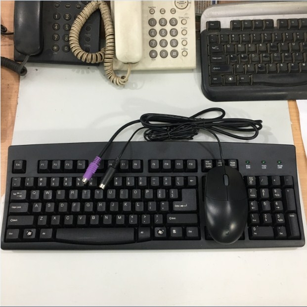 Bộ Combo Bàn Phím Solidtek Microsoft ACK-260 Và Chuột Máy Tính RAPOO N100 PS2 Keyboard Mouse