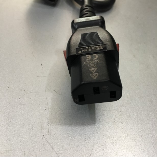 Dây Nguồn Có Khoá Chốt Lẫy Chính Hãng WELL SHIN WS-002A-4 WS-003-5 AC Power Cord IEC60320 C13 Locking to IEC60320 C14 Locking 10A 250V 3x1.04mm² 17AWG Length 0.7M