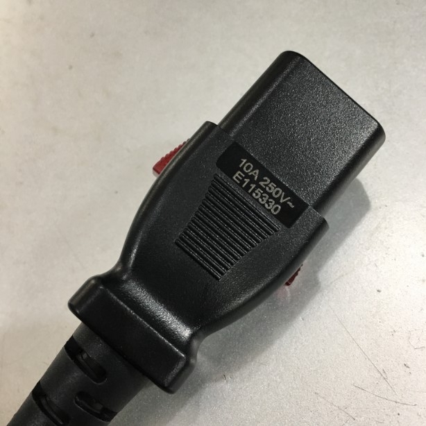 Dây Nguồn Có Khoá Chốt Lẫy Chính Hãng WELL SHIN WS-002A-4 WS-003-5 AC Power Cord IEC60320 C13 Locking to IEC60320 C14 Locking 10A 250V 3x1.04mm² 17AWG Length 0.7M
