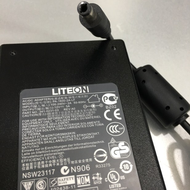 Adapter 12V 5A 60W LITEON PA-1600-2A-LF For Cisco Cisco C881GW+7-E-K9 Connector Size 5.5mm x 2.5mm