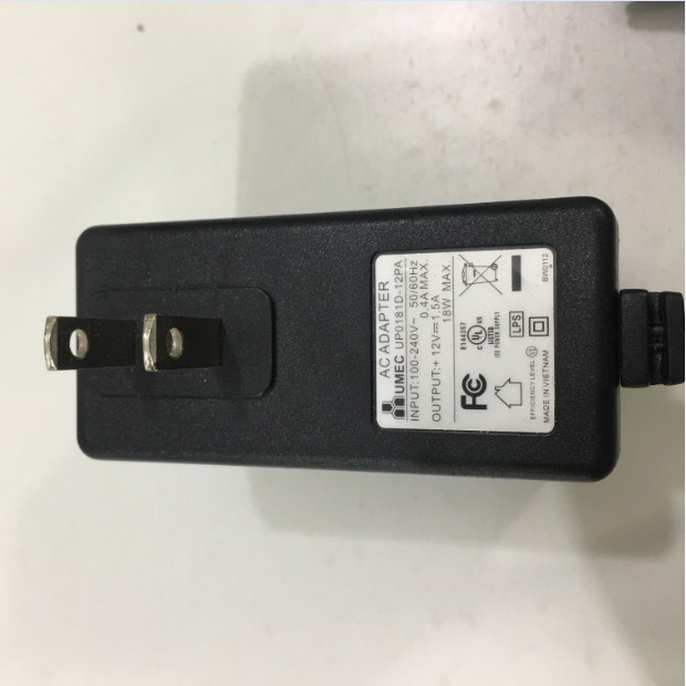 Bộ Chuyển Đổi Nguồn Adapter 12V 1.5A UMEC UP0181D-12PA Connector Size 5.5mm x 2.1mm 90 Degree
