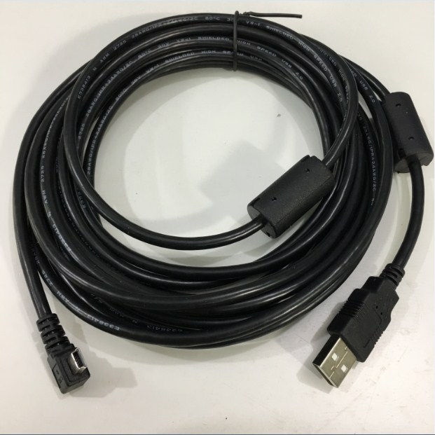Cáp Kết Nối PLC Programming DELTA UC-PRG030-01A USB Type A to Mini B Left Angled 90 Degree Cable For Module AH20MC-5A AH20MC5A Tới Computer Length 5M