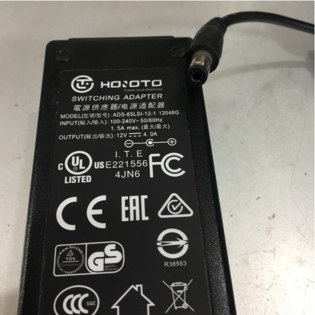 Adapter 12V 4A 48W HOIOTO ADS-65LSI-12-1 Connector Size 5.5mm x 2.1mm